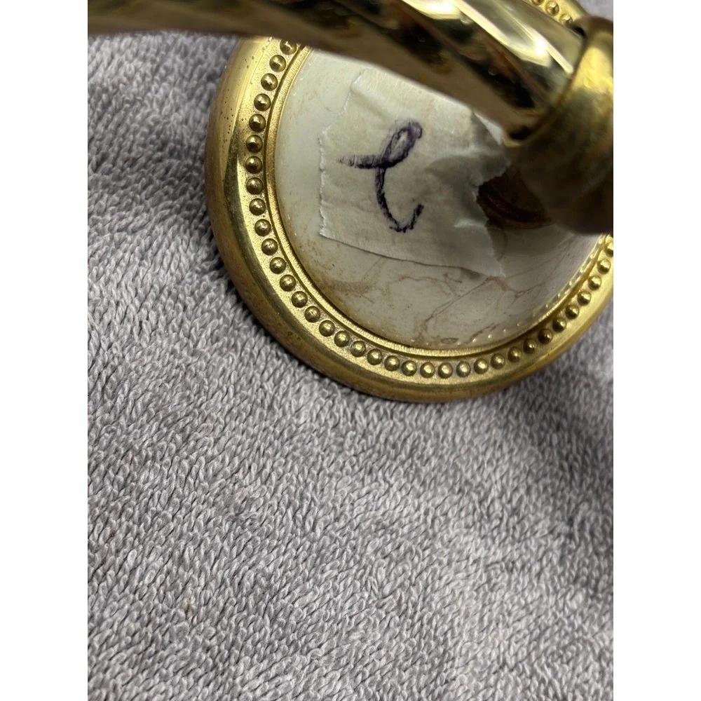 Vintage Brass Twisted Rope Towel Ring Faux Marble Wall Mount Bathroom Hardware